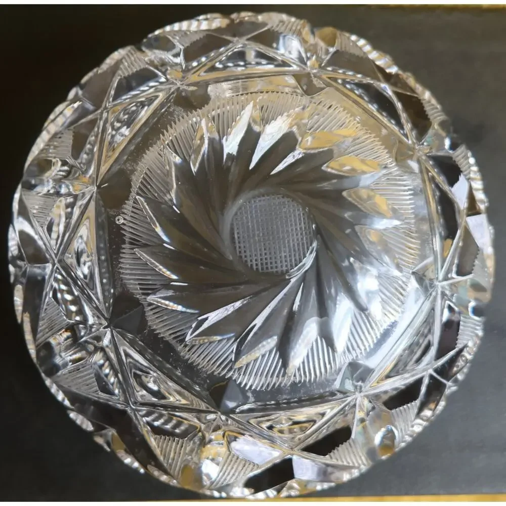 VTG Czech Bohemian Crystal Ashtray 5.5